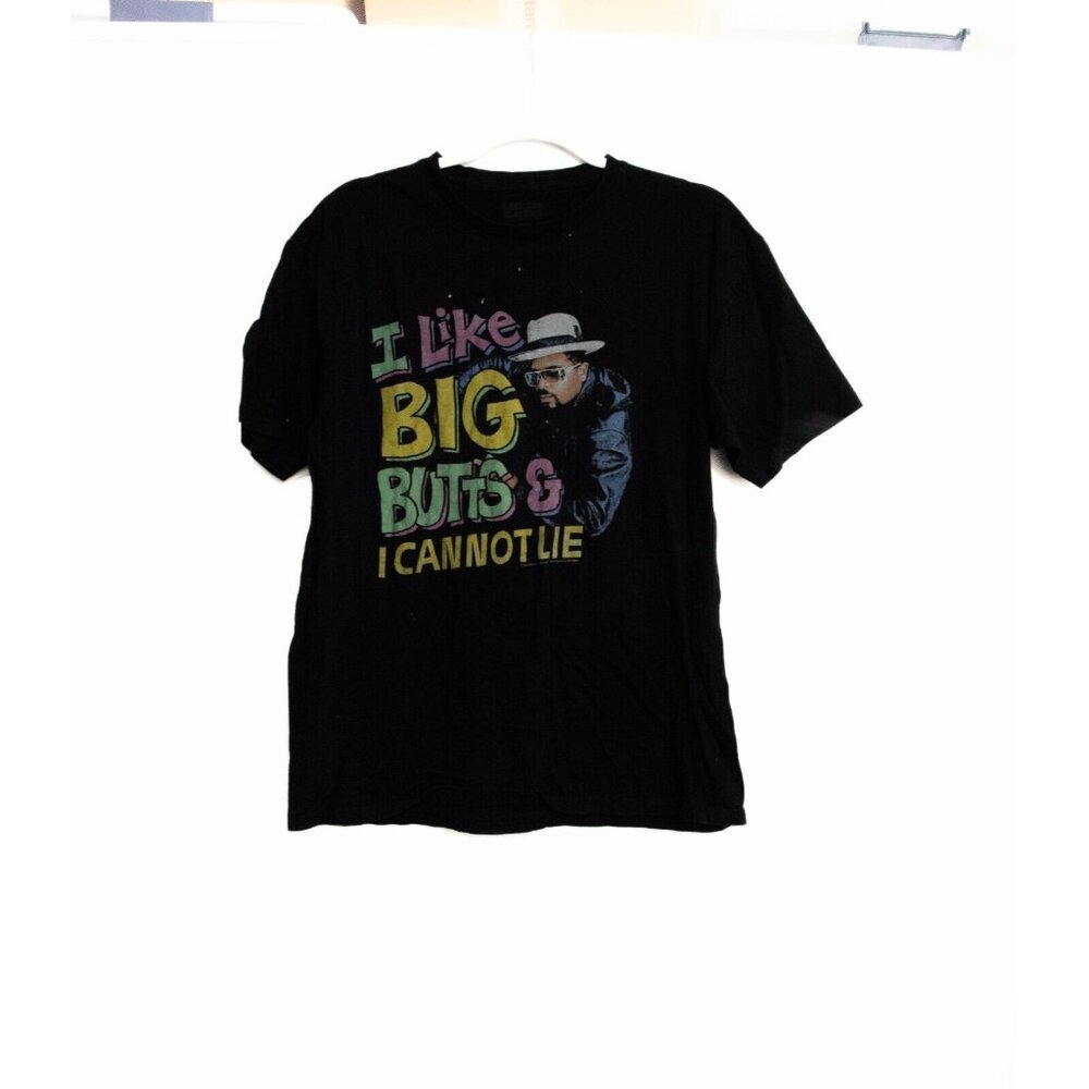 American Classic Mens Black Cotton Graphic Tee Spell Out Pullover Short Sleeve L